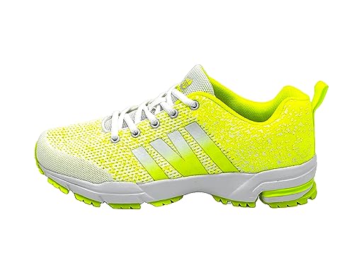 Ablovo® Herren Damen Sportschuhe Turnschuhe Laufschuhe Sneaker Hallenschuhe (Weiß-Grün, EU Schuhgrößensystem, Erwachsene, Herren, Numerisch, M, 36) von Ablovo