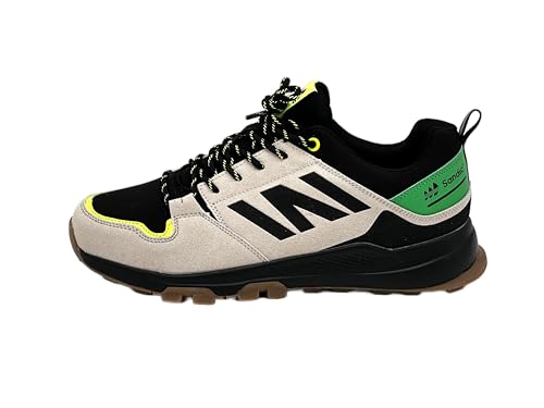 Ablovo® Herren Trekkingschuhe Outdoor Wanderschuhe Sportschuhe (Beige-Schwarz-Grün, EU Schuhgrößensystem, Erwachsene, Herren, Numerisch, M, 45) von Ablovo