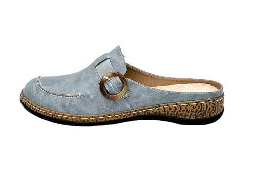 Ablovo Damen Clogs Hausschuhe leichte Pantoffeln atmungsaktive Pantoletten Sabots Slipper(Hellblau, 36) von Ablovo