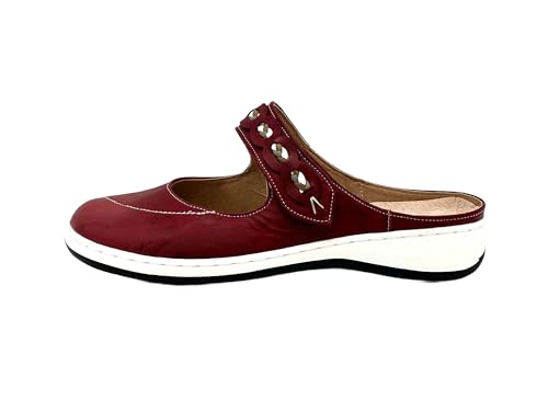 Ablovo Damen Clogs Hausschuhe leichte Pantoffeln atmungsaktive Pantoletten Sabots Slipper(Rot-Kelttverschluss, 38) von Ablovo