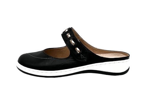 Ablovo Damen Clogs Hausschuhe leichte Pantoffeln atmungsaktive Pantoletten Sabots Slipper(Schwarz-Klettverschluss, 37) von Ablovo