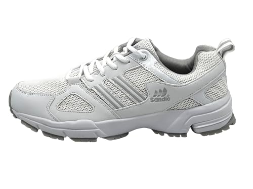 Ablovo Damen Herren Sportschuhe Sneaker Laufschuhe Freizeitschuhe für Outdoor Fitness Sporthalle Atmungsaktiv (Weiß, EU Schuhgrößensystem, Erwachsene, Herren, Numerisch, M, 43) von Ablovo