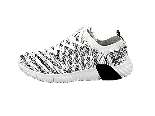 Ablovo Damen Herren Sportschuhe Sneaker Turnschuhe Laufschuhe Freizeit Schuhe Gr. 36-46 (Weiß-Schwarz, EU Schuhgrößensystem, Erwachsene, Damen, Numerisch, M, 38) von Ablovo