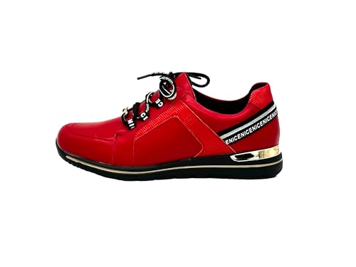 Ablovo Damen Sneaker Plateau Turnschuhe Komfort Laufschuhe Freizeitschuhe (Rot, EU Schuhgrößensystem, Erwachsene, Damen, Numerisch, M, 37) von Ablovo