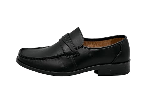 Ablovo Herren Klassische Mokassins Flache Slipper Slip on Loafer Bootsschuhe(Schwarz, 42) von Ablovo