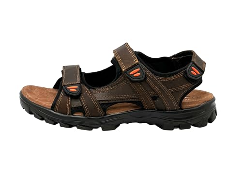 Ablovo Herren Sandalen mit Klettverschluss Slip on Halbschuhe (Dunkelbraun, EU Schuhgrößensystem, Erwachsene, Herren, Numerisch, M, 43) von Ablovo