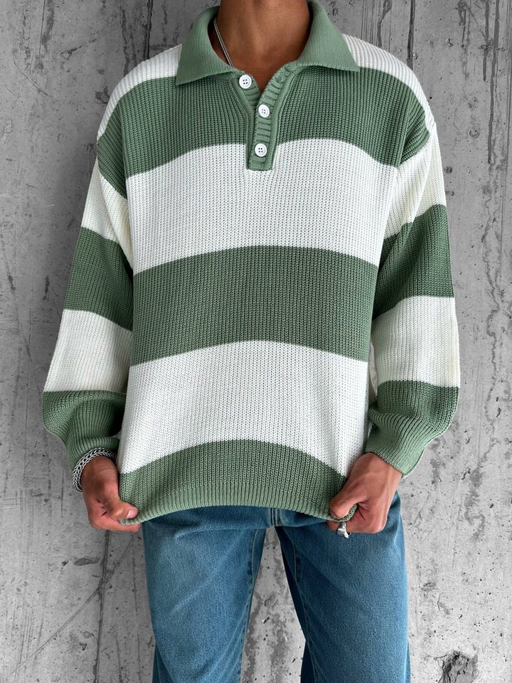 Abluka Sweatshirt OVERSIZE KNIT RUGBY SWEATER von Abluka