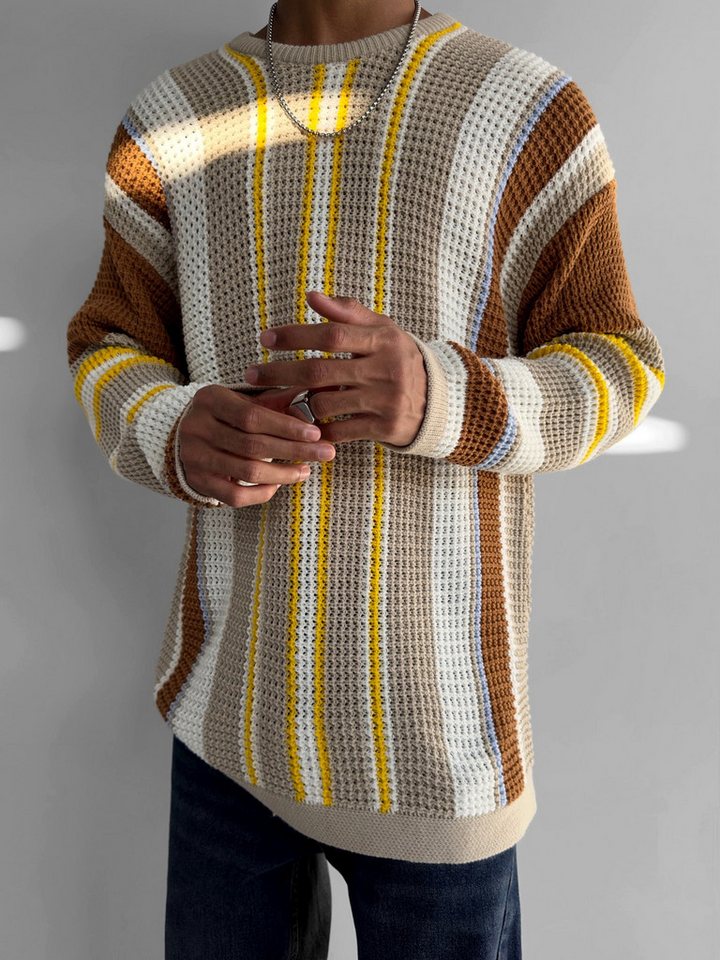 Abluka Sweatshirt OVERSIZE STRIPED KNIT SWEATER von Abluka