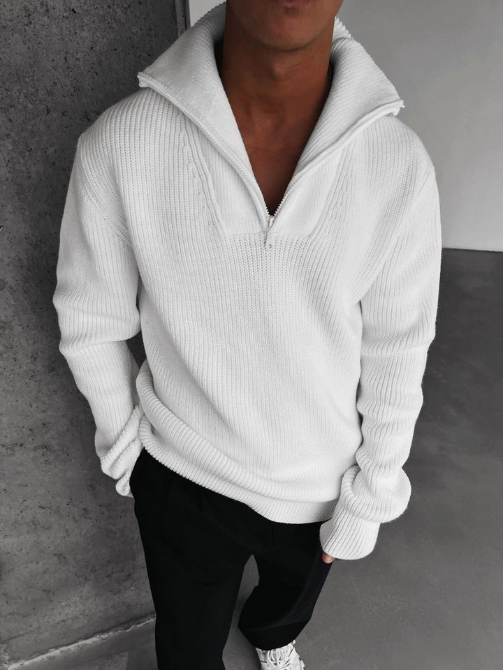 Abluka Sweatshirt OVERSIZE ZIPPER KNIT SWEATER von Abluka