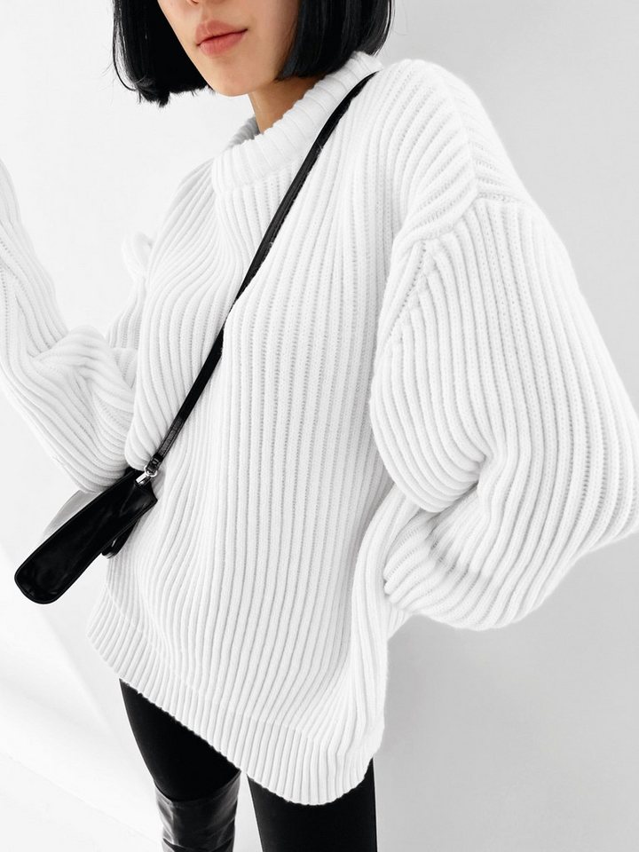 Abluka Sweatshirt OVERSIZED RIB KNIT SWEATER von Abluka