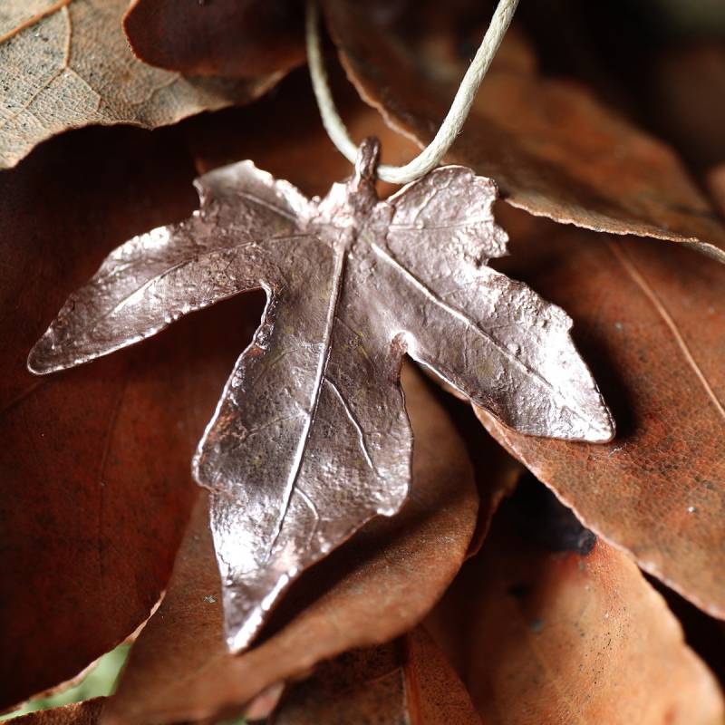 Kupfer Feldahornblatt Halskette, Feldahornblatt, Ahorn, Blatt Handgemacht, Uk, Herbst von AbnobaJewellery