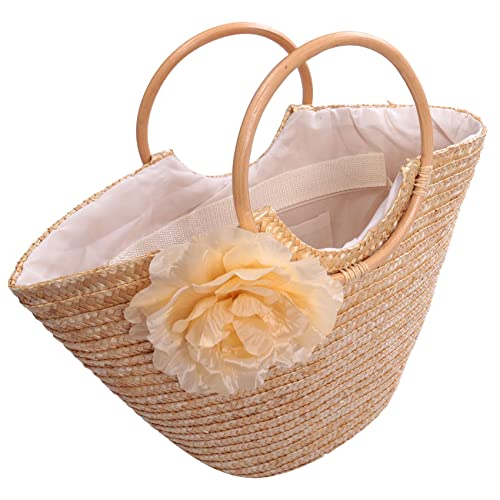 Aboiled Frauen Stroh Handtasche gewebt Sommer Strand Crossbody Handtasche Tasche Basket Kaeufer Geldbeutel von Aboiled
