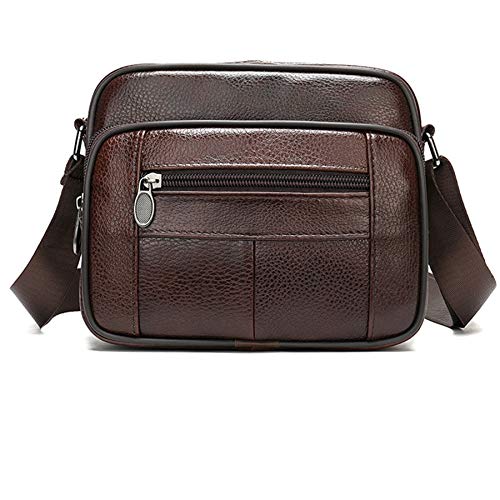 Aboiled Herrentaschen Leder Casual Herren UmhäNgetasche für Herren Flap Zipper Herren UmhäNgetasche Leder Messenger Handtaschen 6205 Coffee von Aboiled
