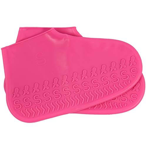 Aboiled Silikon Überschuhe Können Wieder Verwendet Werden Wasserdicht Dicker, Rutschfester Gummi Stretch Überschuh Stiefeletten Schutz Für Männer Und Frauen Im Freien Größe S Rose Rot von Aboiled