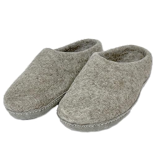 Abolengo de Alpaca Alpaka Hausschuhe/Slipper/Pantoffeln mit weicher Sohle für Damen und Herren, grau, Schuhgröße 38 von Abolengo de Alpaca