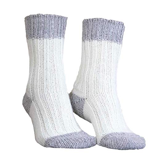 Abolengo de Alpaca Alpaka Socken, kuschelig weich naturweiß-hellgrau 31-34 von Abolengo de Alpaca