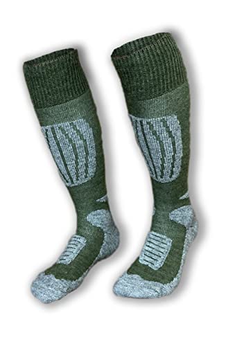 Abolengo de Alpaca Alpaka Sportsocken Ideal für Trekking, Ski, Snowboard und Wandern Schuhgrößen, 35-38- dunkelgrün-grau von Abolengo de Alpaca