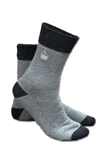Abolengo de Alpaca Deine Alpaka Socke, besonders weich und kuschelig, passen auch perfekt in Schuhen, grau mit anthrazit 43-46 von Abolengo de Alpaca