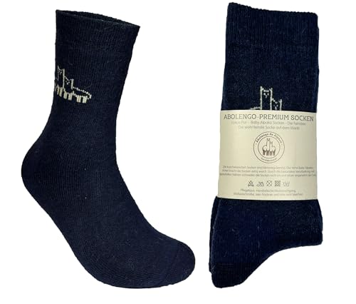 Abolengo de Alpaca Feinste Alpakasocken mit 80% Baby Alpaka, besonders weich und warm,dunkelblau, 43-46 von Abolengo de Alpaca