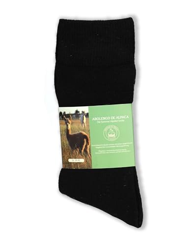 Abolengo de Alpaca Sommer Alpaka Socken, perfekt für z.B. Sneaker, angenehm weich und super Klima, 35-38, schwarz von Abolengo de Alpaca