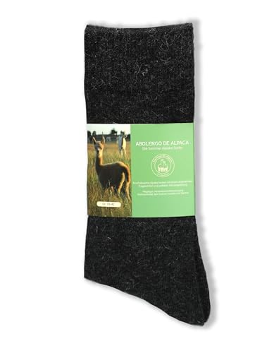 Abolengo de Alpaca Sommer Alpaka Socken, perfekt für z.B. Sneaker, angenehm weich und super Klima, anthrazit, 43-46 von Abolengo de Alpaca