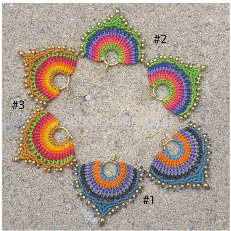 Handgemachte Bunte Makramee Ohrringe Thai Boho Schmuck von AbourShop