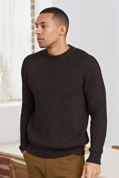 About Companions Herren Grobstrick Pullover NORD - aus ungefärbter Alpaca- und Merinowolle von About Companions