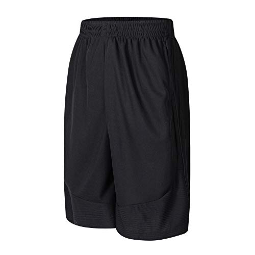 Abovewater Herren Basketball Shorts mit tiefen Taschen Laufshorts & Gym Training Shorts mit Kordelzug, Schwarz #1, Klein von Abovewater