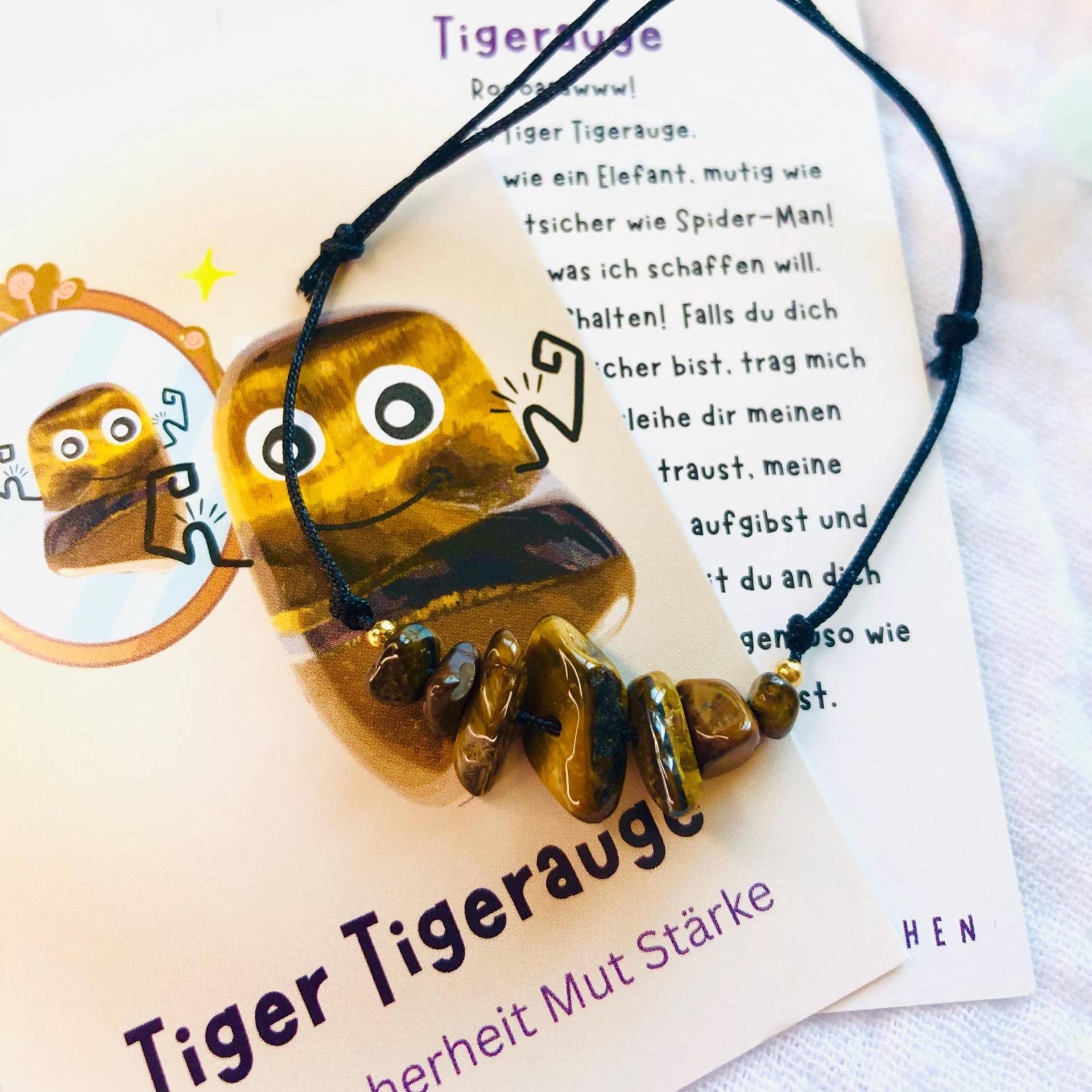 Armband Tigerauge-Glücksbringer-Geschenkidee Kind-Mutmacher-Selbstsicherheit Unterstützen-Kinderschmuck-Heilstein-Edelstein Armband Tigerauge-Glücksbringer-Geschenkidee Kind-Mutmacher-Selbstsicherheit Unterstützen-Kinderschmuck-Heilstein-Edelstein von AbrakadabraSteineDE