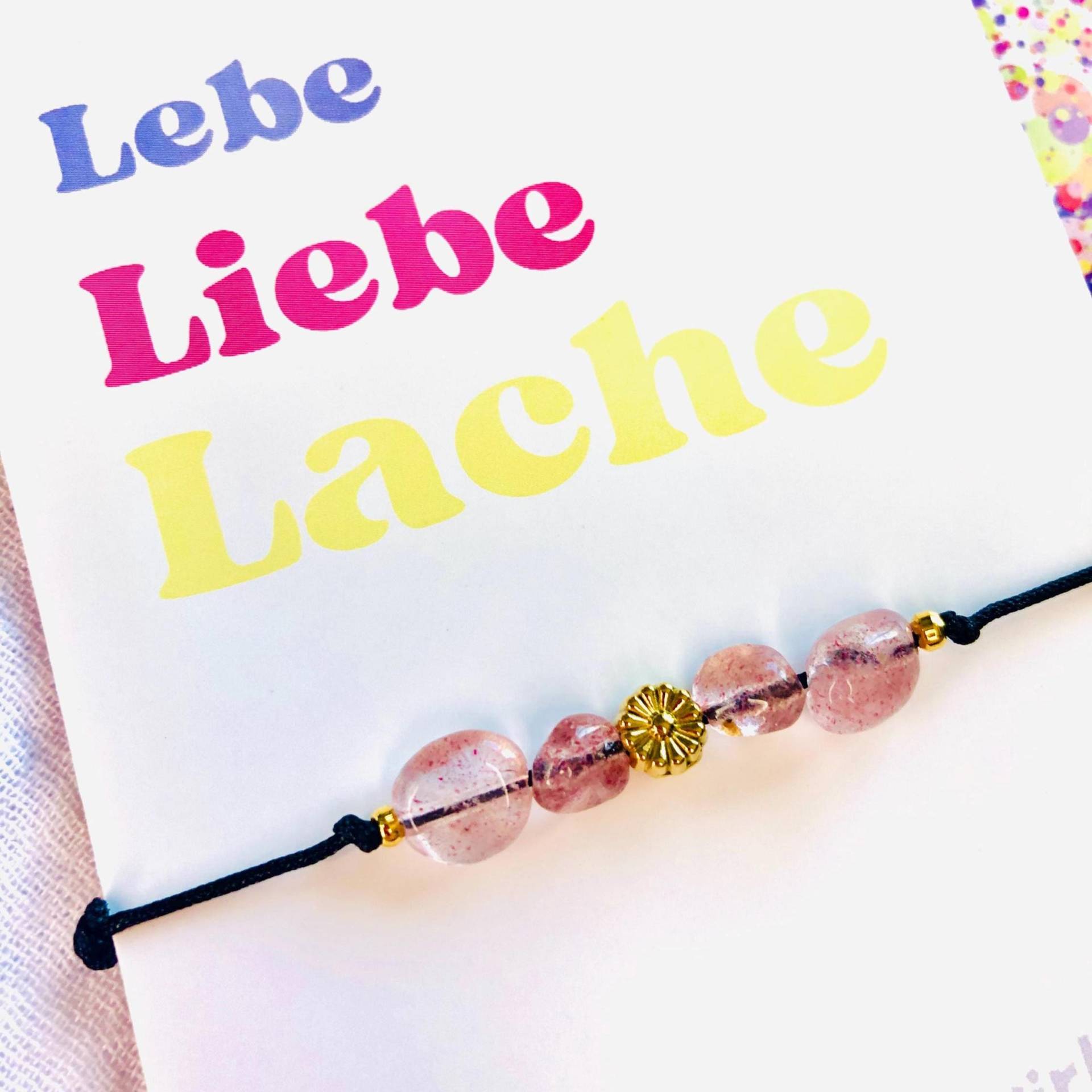 Edelstein Armband-Armband Blume-Erdbeerquarz Edelstein - 18K Vergoldeter Schmuck Kind-Filigranes Armband-Talisman Armband-Kindergeschenke von AbrakadabraSteineDE