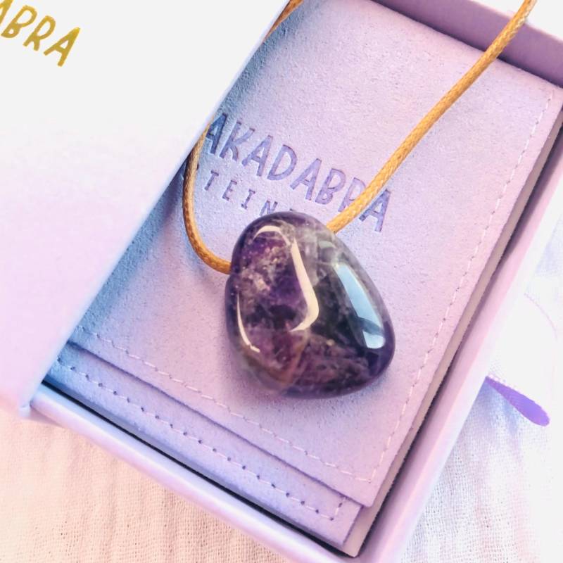 Edelstein Kette-Amethyst-Kette Mit Anhänger-Amethyst Anhänger-Geschenkidee-Energiesteine-Heilstein Schmuck-Edelsteinschmuck-Kindergeschenk von AbrakadabraSteineDE