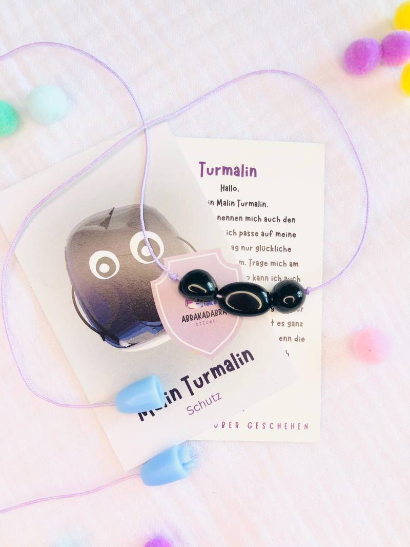 Edelstein Kugel Kette "Malin Turmalin"- Turmalin Anhänger - Mutmacher Kindergeschenke Einschulungsgeschenke -Edelsteinschmuck Für Kinder von AbrakadabraSteineDE
