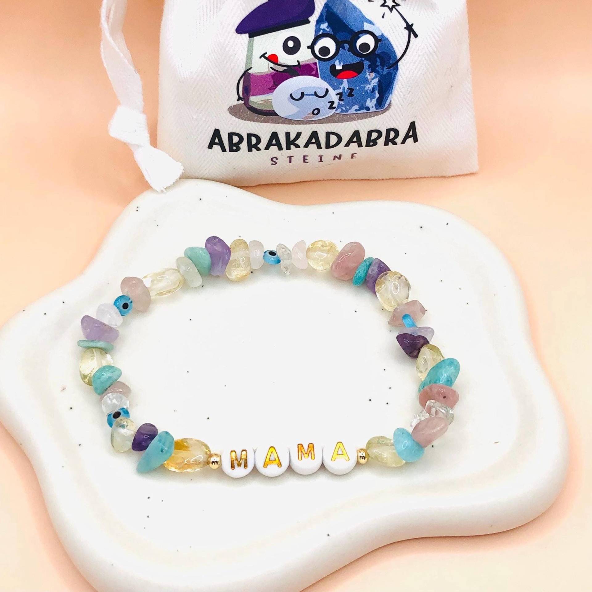 Personalisiertes Edelstein Armband - Aus Edelsteinen Mama Kind -Naturstein Geschenkidee Weihnachten Frau, Tochter Personalisiertes Edelstein Armband - Aus Edelsteinen Mama Kind -Naturstein Geschenkidee Weihnachten Frau, Tochter von AbrakadabraSteineDE