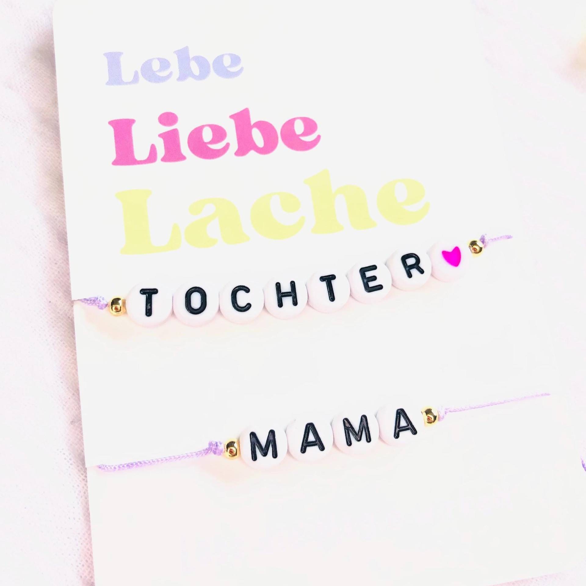 Personalisiertes Mutter Kind Armband-Personalisiertes Armband-Namensarmband-Kleinigkeiten Für Kinder-Schultüte Füllung-Geschenkidee Mama Oma von AbrakadabraSteineDE