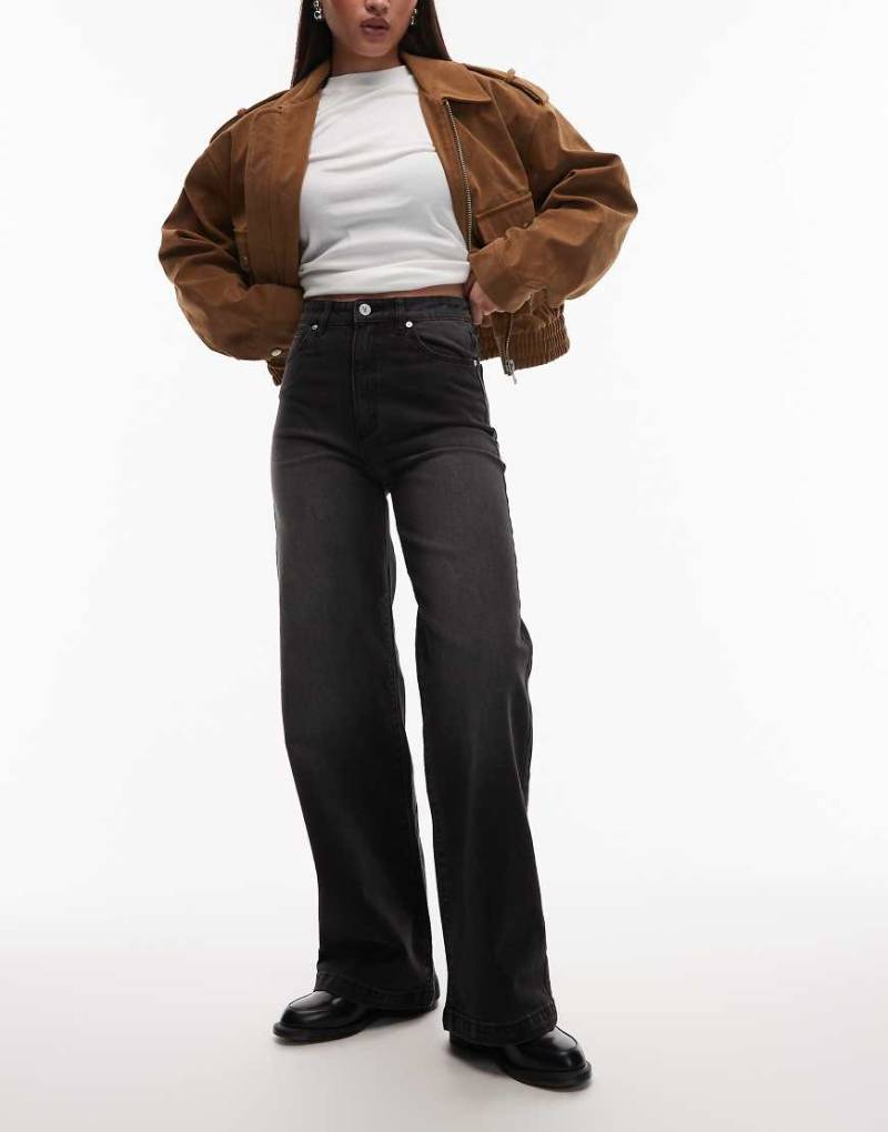 Abrand Jeans - 94 - Weit geschnittene Jeans in verwaschenem Schwarz mit hohem Bund von Abrand Jeans