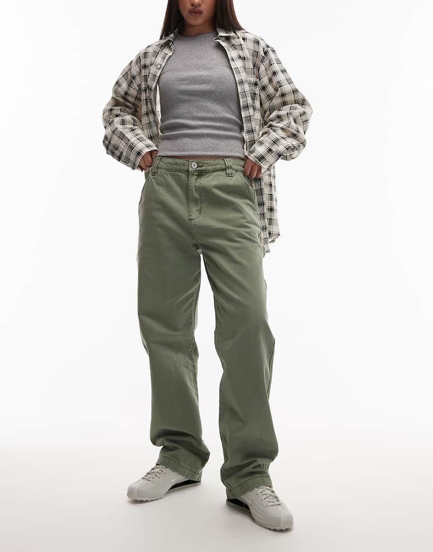 Abrand Jeans - Lockere Carpenter-Jeans in verblasstem Khaki-Grün von Abrand Jeans