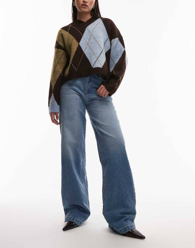 Abrand Jeans Tall - 94 - Weit geschnittene Paloma-Jeans in Mittelblau mit hohem Bund von Abrand Jeans