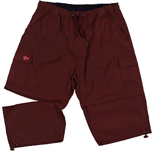 ABRAXAS Echte Übergrößen Schicke Zipp-Off-Cargo Bermuda Bordeaux 5XL von ABRAXAS