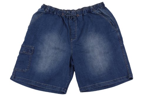 Abraxas Jeans-Bermuda mit Gummibund Herrenübergrößen bis 10XL, Stonewash, Größe:XL von Abraxas