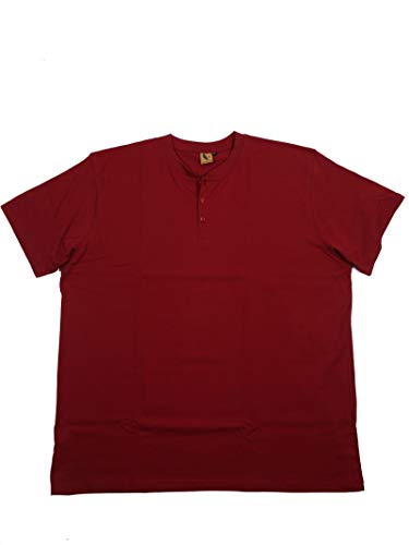 Abraxas Kurzarm T-Shirt mit Knopfleiste, Bordeaux, Größe:7XL von Abraxas