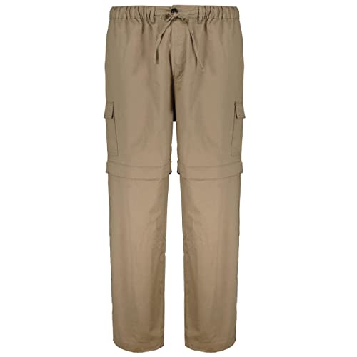 Abraxas Übergrößen Zipp-Off Cargo-Hose mit Gummibund Khaki, Größe:3XL von Abraxas