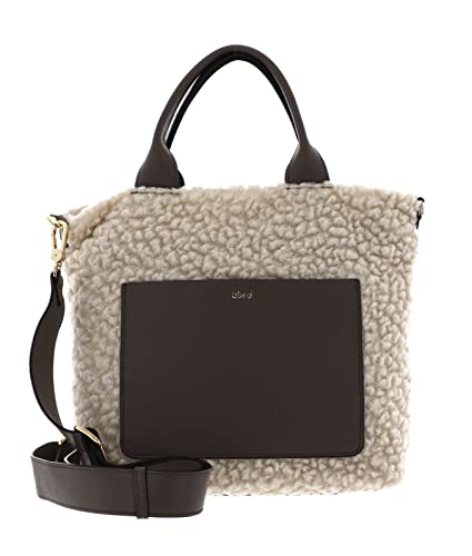 Abro Leather Faux Shearling Shopper Raquel Ivory - Tope von Abro