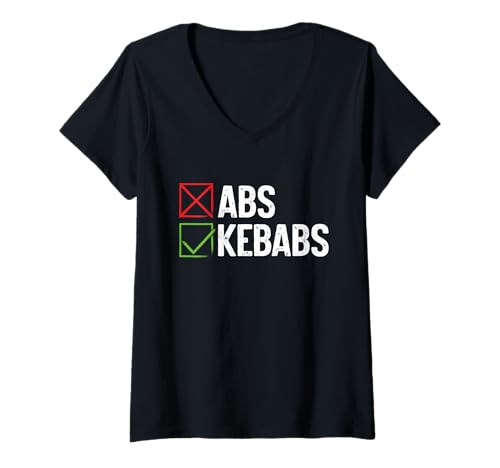 Damen Abs Kebabs Funny Graphic T-Shirt mit V-Ausschnitt Damen Abs Kebabs Funny Graphic T-Shirt mit V-Ausschnitt von Abs Kebabs Funny Graphic