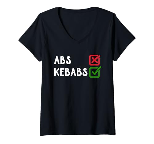 Damen Lustiger Fitness-Witz für Bauchmuskeln oder Kebabs T-Shirt mit V-Ausschnitt Damen Lustiger Fitness-Witz für Bauchmuskeln oder Kebabs T-Shirt mit V-Ausschnitt von Abs or Kebabs Quotes