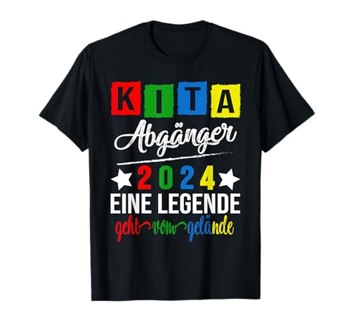 Kinder Kita Abgänger 2024 Schulkind Einschulung Schule T-Shirt von Abschied Kita Kitaabgänger Kindergarten Kiga