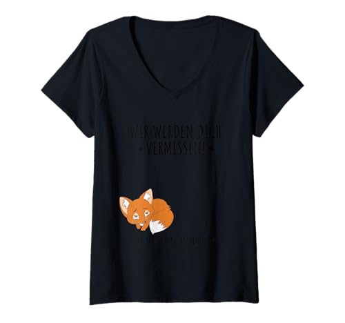 Damen Zum Abschied Geschenk Kollegen Jobwechsel Fuchs T-Shirt T-Shirt mit V-Ausschnitt von Abschiedsgeschenk Arbeit Arbeitskollegen Team