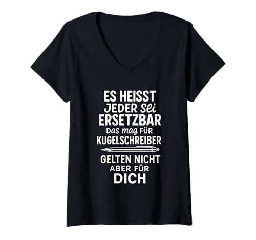 Damen Es Heisst Jeder Sei Ersetzbar Das Mag Für... T-Shirt mit V-Ausschnitt von Abschiedsgeschenk Kollegen Jobwechsel