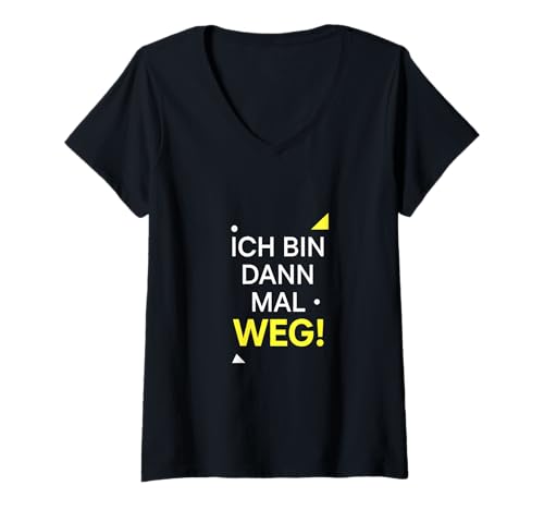 Damen Ich Bin Dann Mal Weg - Rentner Hobby T-Shirt mit V-Ausschnitt Damen Ich Bin Dann Mal Weg - Rentner Hobby T-Shirt mit V-Ausschnitt von Abschiedsgeschenk Rente Urlaub Reisen Weg Humor