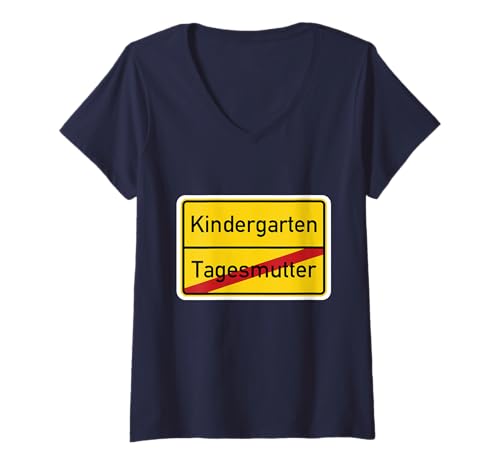 Damen Abschiedsgeschenk Tageskind Tageskinder Tagesmutter Kind T-Shirt mit V-Ausschnitt von Abschiedsgeschenk Tagesmutter Kindergarten Kita