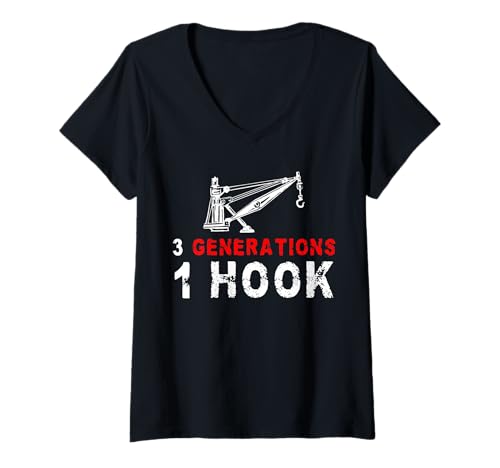 Damen 3 Generations 1 Hook Tow Truck Driver T-Shirt mit V-Ausschnitt Damen 3 Generations 1 Hook Tow Truck Driver T-Shirt mit V-Ausschnitt von Abschleppdienst Designs Abschleppfahrer Idee